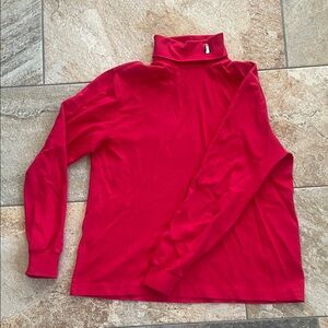 Lands' End Red Turtleneck Long Sleeve Tee